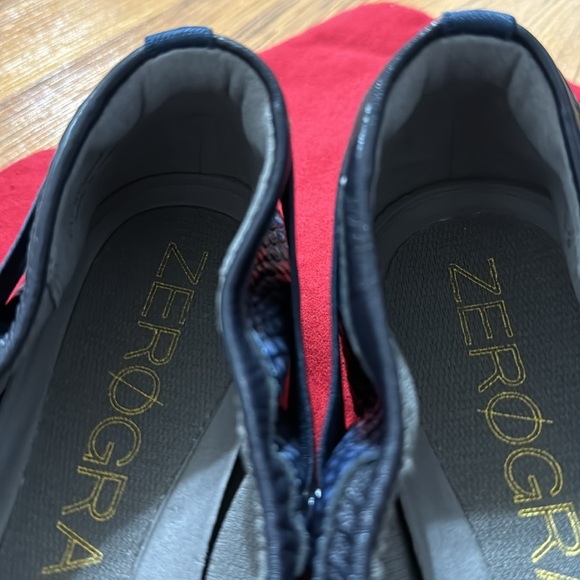 Cole Haan Zerogrand Navy Blue Snakeskin, Leather Ballet Flats - Picture 11 of 11